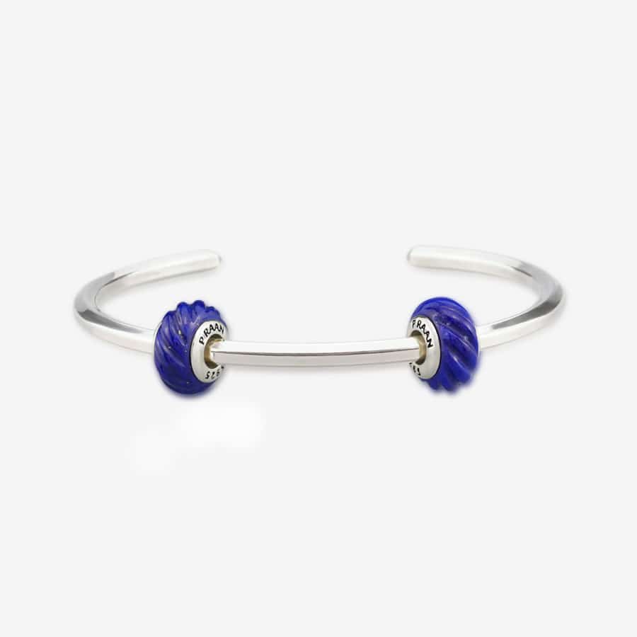 Praan Lapis Lazuli Twisted Rope Stopper Charms blue natural-stone Stopper by The Alternative Bead. Your official Praan Retailer from Germany