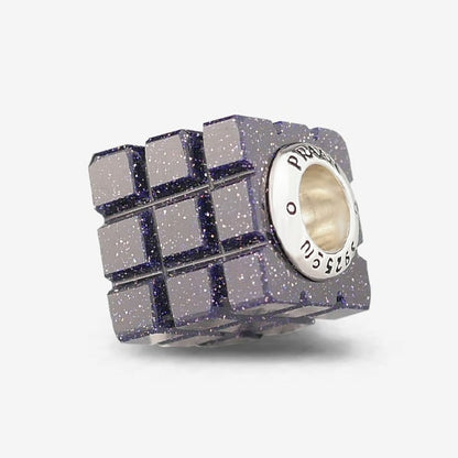 Liberty Blue Gold Stone Rubix Cube Charm