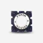 Praan Liberty Blue Gold Stone Rubix Cube Charm blue glass Bead by The Alternative Bead. Your official Praan Retailer from Germany