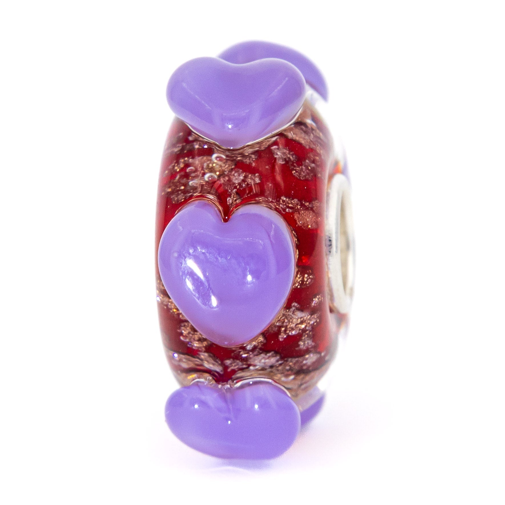  Elfbeads Lilac Red Gold Hearts Charm by The Alternative Bead 