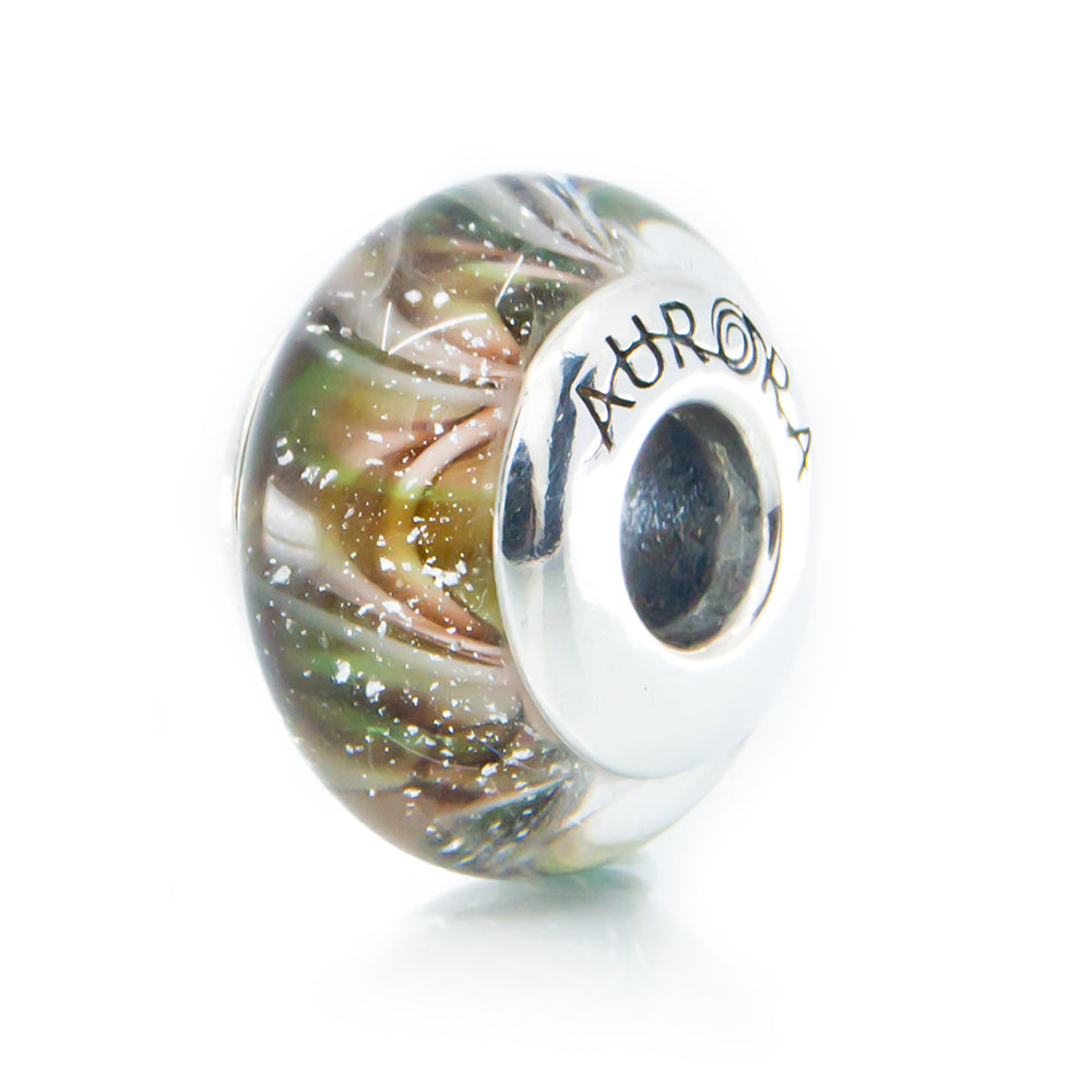 Aurora Charm Fly with the Angels - Limited Edition Murano Glass Bead brown; green glass Bead by The Alternative Bead. Your official Aurora Charm Retailer from Germany