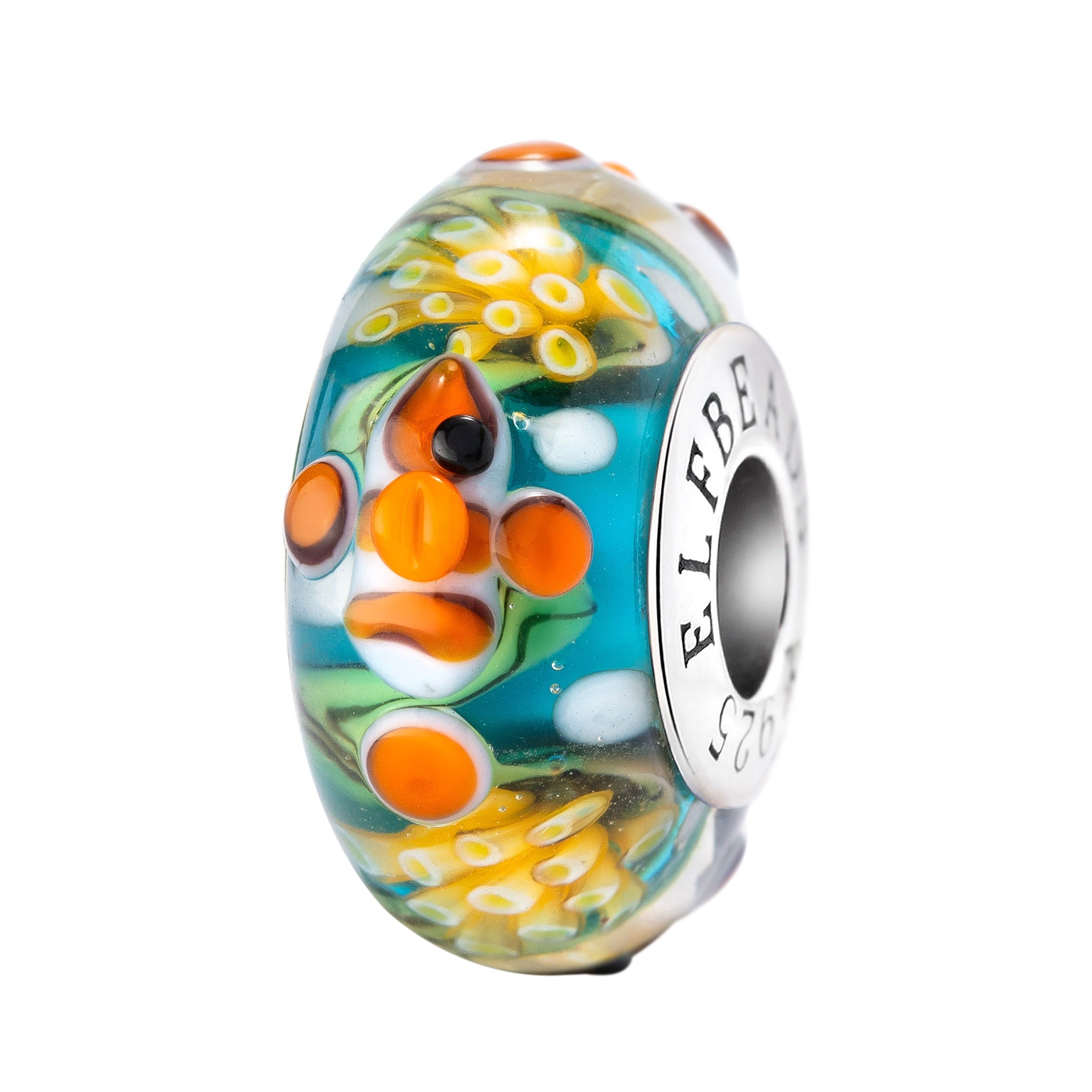 Elfbeads Little Reef Wanderer blue; orange glass Bead by The Alternative Bead. Your official Elfbeads Retailer from Germany
