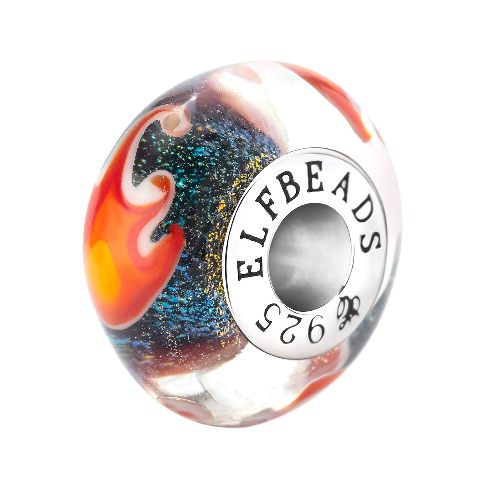 Elfbeads Living Flame black; orange glass Bead by The Alternative Bead. Your official Elfbeads Retailer from Germany