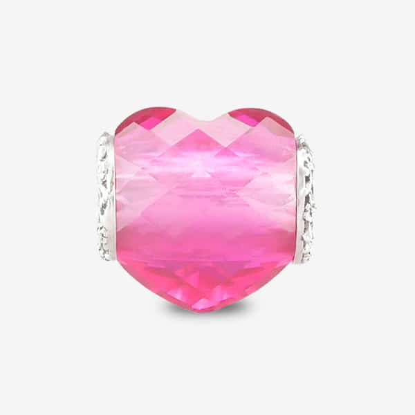 Praan Love Bug Heart Charm pink crystal Bead by The Alternative Bead. Your official Praan Retailer from Germany