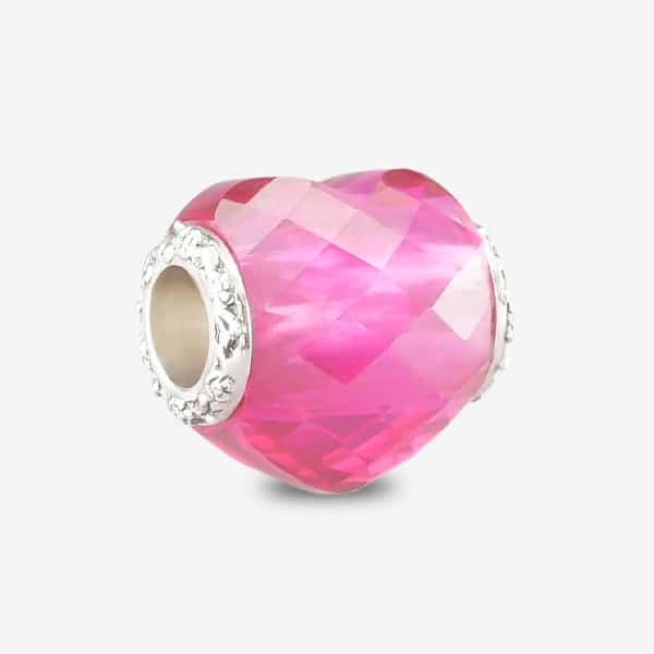 Praan Love Bug Heart Charm pink crystal Bead by The Alternative Bead. Your official Praan Retailer from Germany