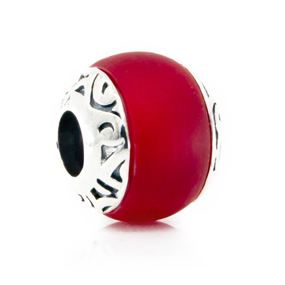 Aurora Charm Manihi Island Red Sea Glass Bead silver; red sterling-silver; glass Bead by The Alternative Bead. Your official Aurora Charm Retailer from Germany