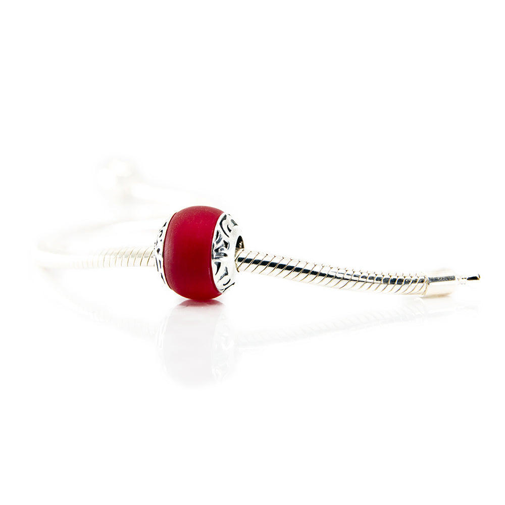 Aurora Charm Manihi Island Red Sea Glass Bead silver; red sterling-silver; glass Bead by The Alternative Bead. Your official Aurora Charm Retailer from Germany