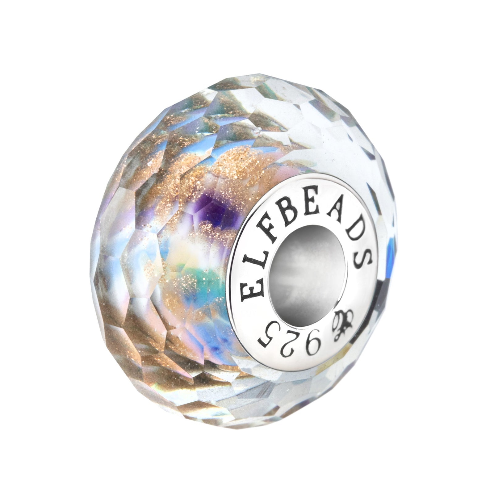 Elfbeads Merry Dream Golddust Fractal silver; blue glass Bead by The Alternative Bead. Your official Elfbeads Retailer from Germany