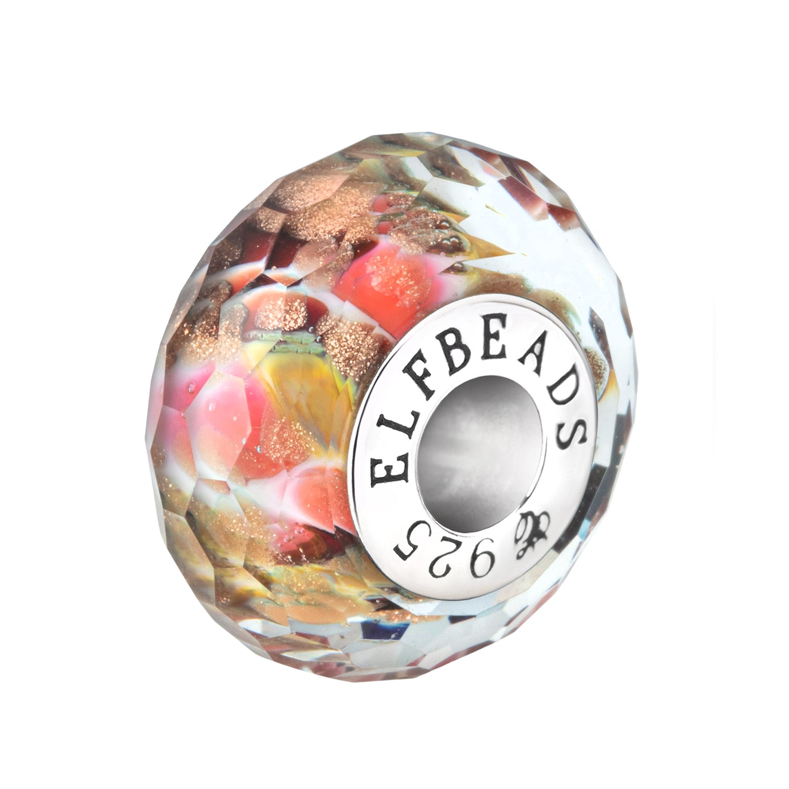 Elfbeads Merry Wonder Golddust Fractal silver; red glass Bead by The Alternative Bead. Your official Elfbeads Retailer from Germany