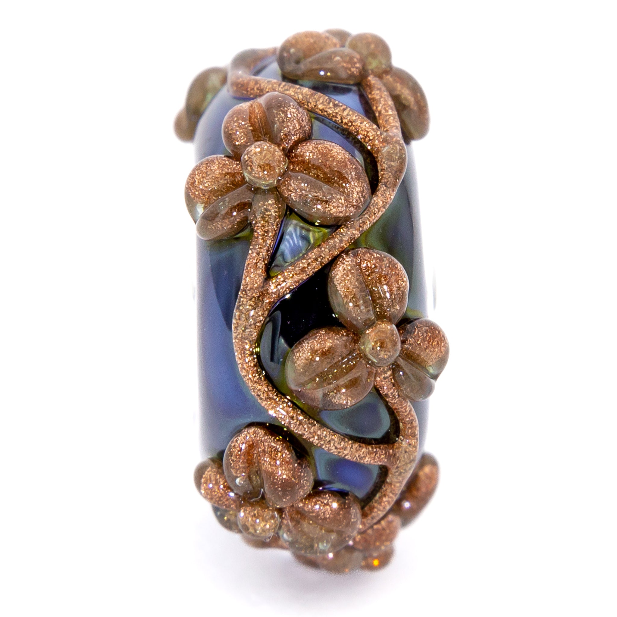 Elfbeads Midnight Oil Golddust Flowertwig black; gold glass Bead by The Alternative Bead. Your official Elfbeads Retailer from Germany