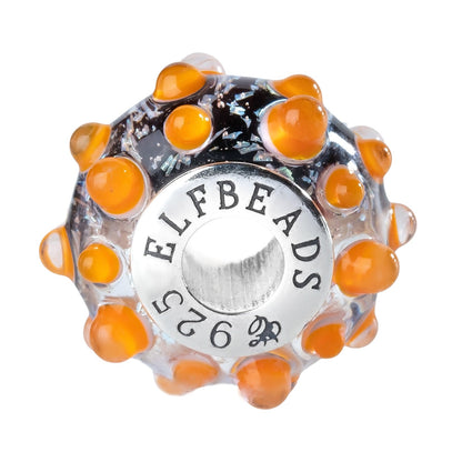  Elfbeads Midnight Pumpkin Dewdrops Charm by The Alternative Bead 