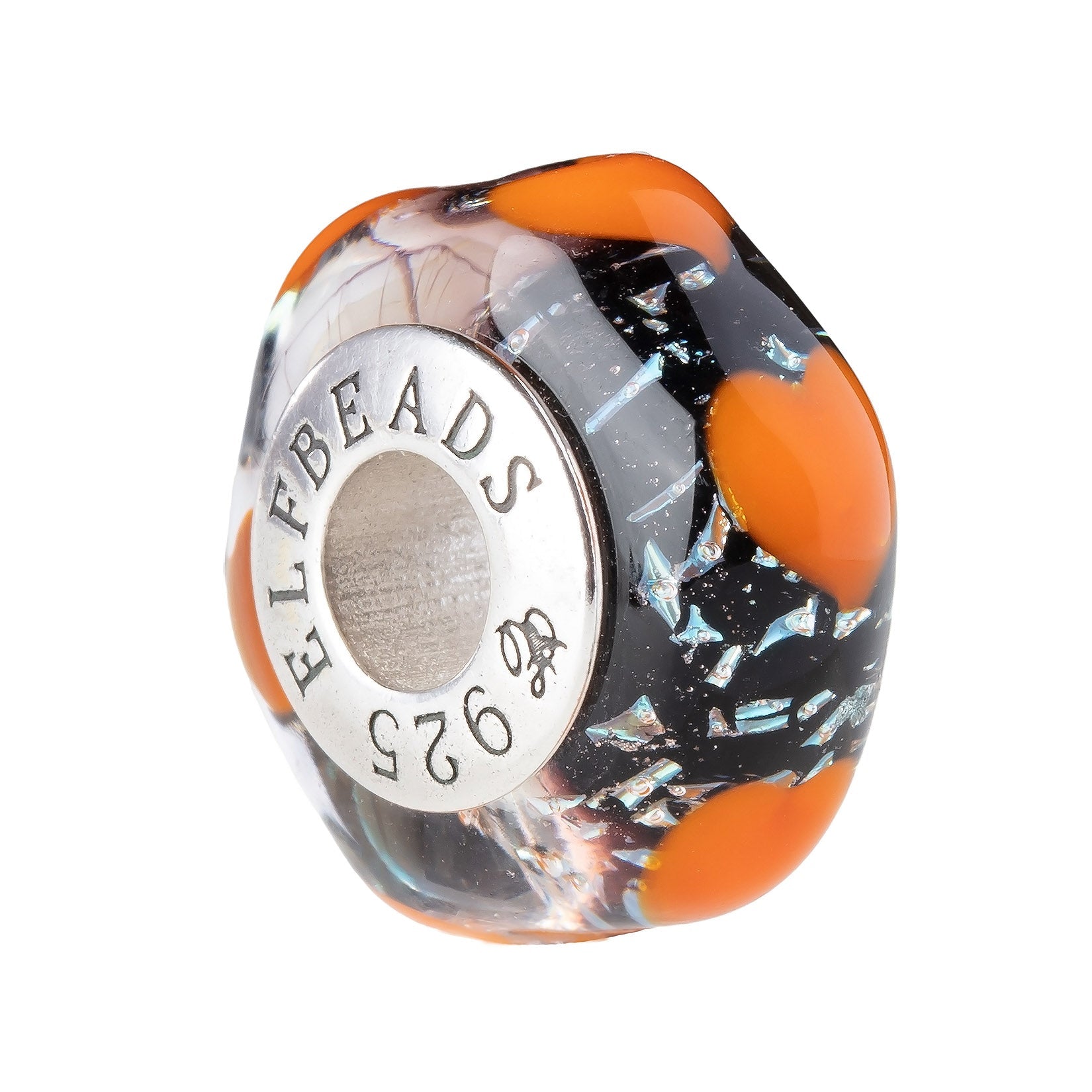 Elfbeads Midnight Pumpkin Hearts  glass Bead by The Alternative Bead. Your official Elfbeads Retailer from Germany