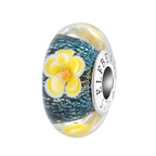 Elfbeads Midnight Sun Blossoms yellow; floral glass Bead by The Alternative Bead. Your official Elfbeads Retailer from Germany