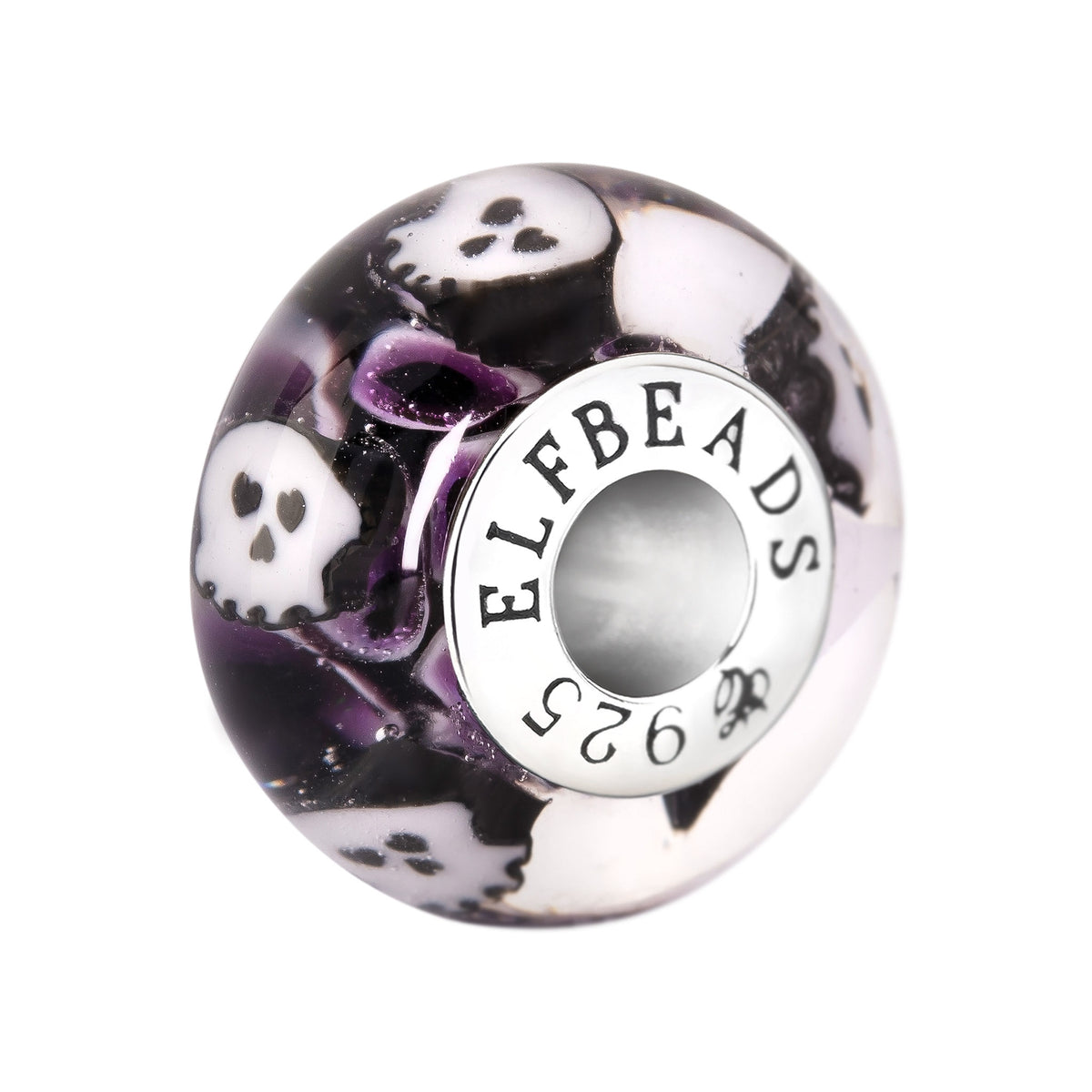 Elfbeads Midnight Skulls purple glass Bead by The Alternative Bead. Your official Elfbeads Retailer from Germany