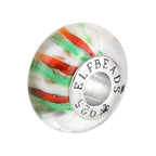 Elfbeads Mint Candy Cane  glass Bead by The Alternative Bead. Your official Elfbeads Retailer from Germany