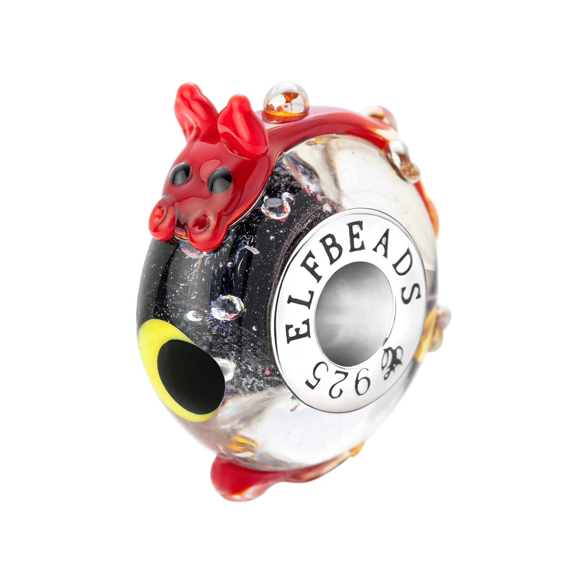 Elfbeads Moon Fire Dragon red; black glass Bead by The Alternative Bead. Your official Elfbeads Retailer from Germany