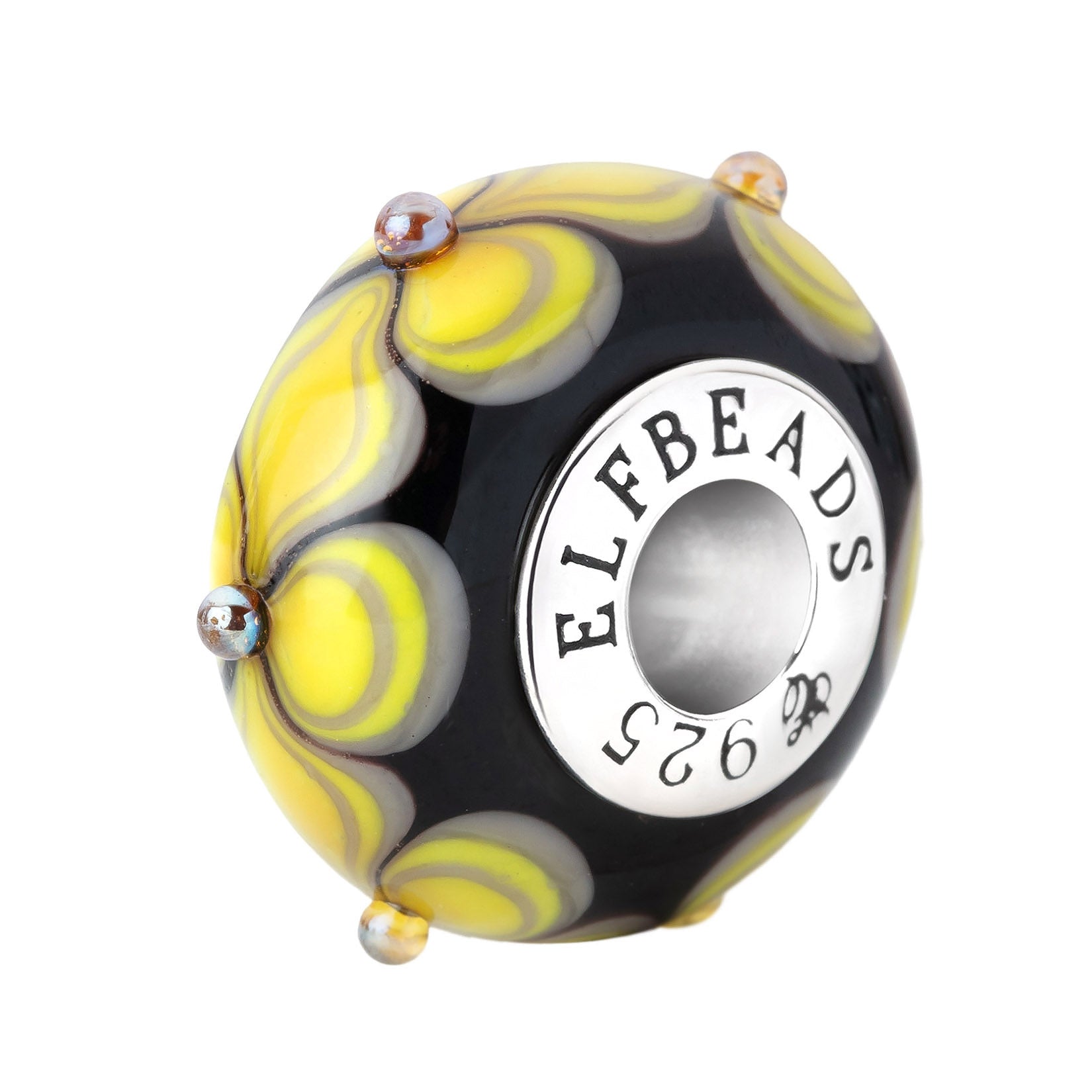 Elfbeads Moonflower Tripetual yellow glass Bead by The Alternative Bead. Your official Elfbeads Retailer from Germany