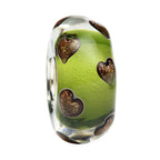 Ogerbeads Moss Sparklehearts 2.0 green and gold glass Bead by The Alternative Bead. Your official Ogerbeads Retailer from Germany