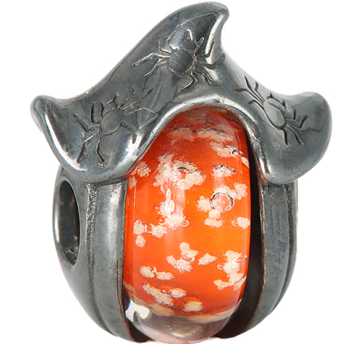 Ogerbeads Mr. Pumpkin DARK Edition – Glass Bead Excluded silver and gray sterling-silver Bead by The Alternative Bead. Your official Ogerbeads Retailer from Germany