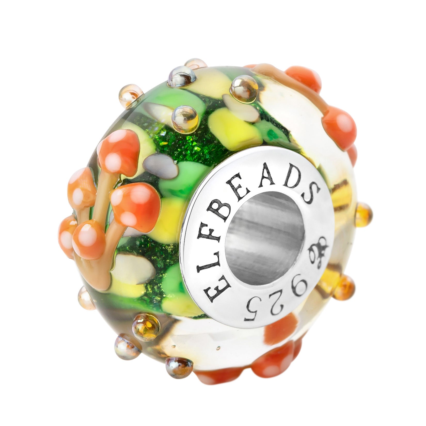 Elfbeads Mushroom Oasis-Orange green; orange glass Bead by The Alternative Bead. Your official Elfbeads Retailer from Germany
