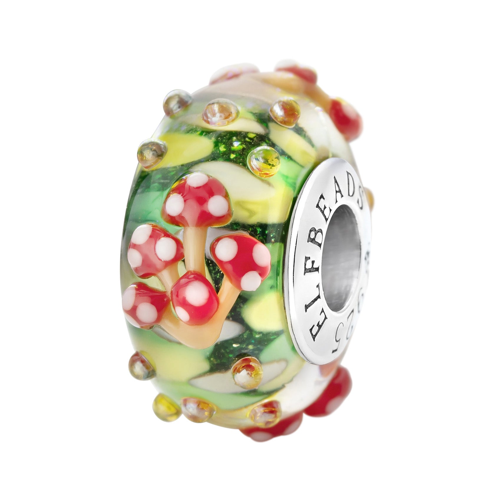 Elfbeads Mushroom Oasis-Red red; green glass Bead by The Alternative Bead. Your official Elfbeads Retailer from Germany