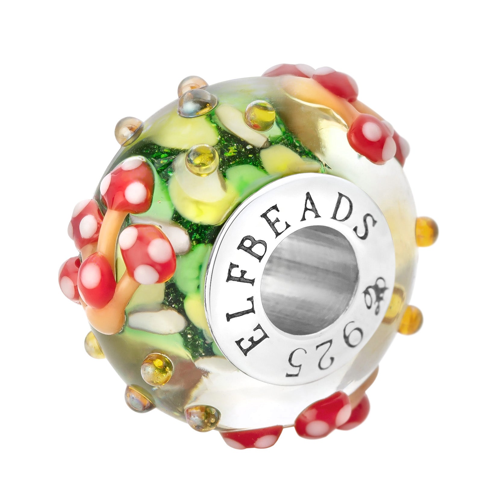 Elfbeads Mushroom Oasis-Red red; green glass Bead by The Alternative Bead. Your official Elfbeads Retailer from Germany