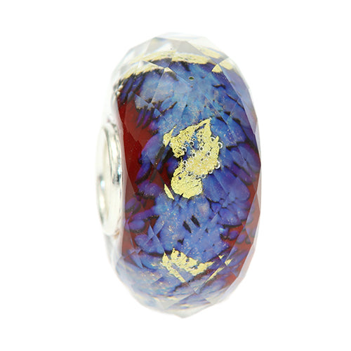 Ogerbeads Vermillion Gold Fragments blue and gold glass Bead by The Alternative Bead. Your official Ogerbeads Retailer from Germany