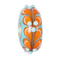 Ogerbeads Tangerine Leaf Dots blue and orange glass Bead by The Alternative Bead. Your official Ogerbeads Retailer from Germany