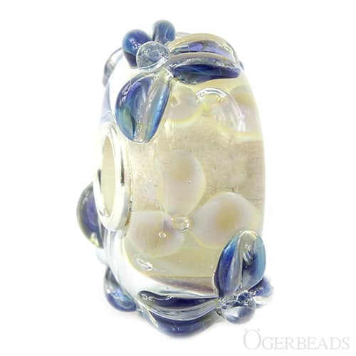 Ogerbeads Ice Flowers white and blue glass Bead by The Alternative Bead. Your official Ogerbeads Retailer from Germany