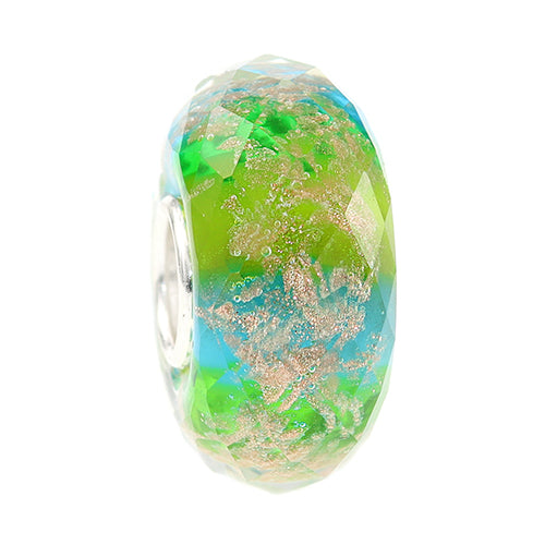 Ogerbeads Tropical Pixiedust Fragments green and blue and gold glass Bead by The Alternative Bead. Your official Ogerbeads Retailer from Germany