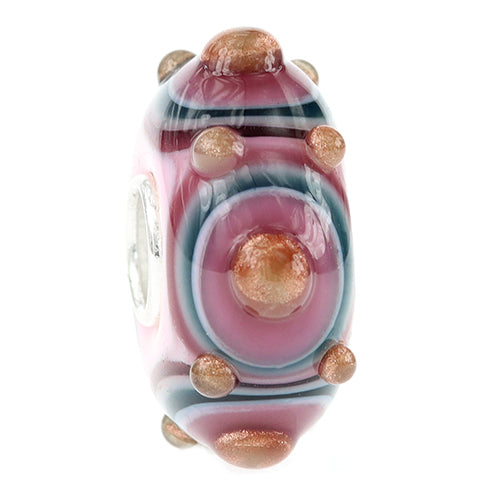 Ogerbeads Oriental Blush pink and blue glass Bead by The Alternative Bead. Your official Ogerbeads Retailer from Germany