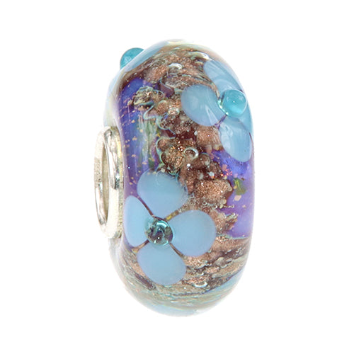 Ogerbeads Aruna Flowers blue glass Bead by The Alternative Bead. Your official Ogerbeads Retailer from Germany
