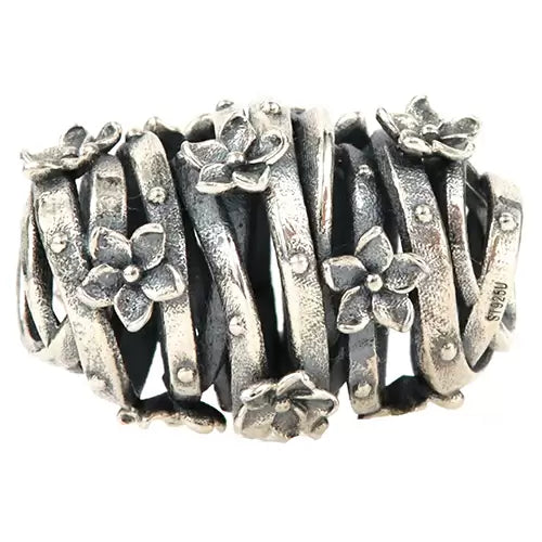 Ogerbeads Flower Field Barrel 2.0 silver sterling-silver Bead by The Alternative Bead. Your official Ogerbeads Retailer from Germany