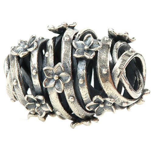 Ogerbeads Flower Field Barrel silver sterling-silver Bead by The Alternative Bead. Your official Ogerbeads Retailer from Germany