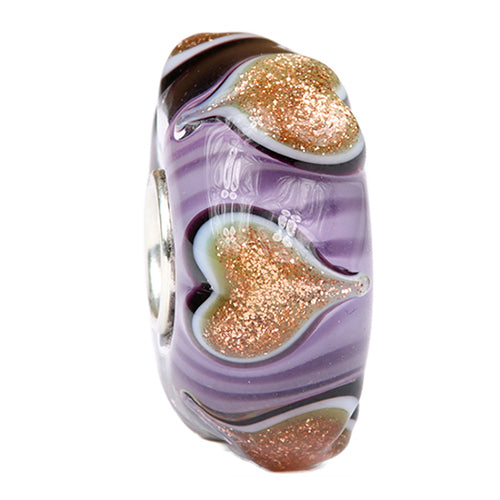 Ogerbeads Lavender Sparkleheart purple and gold glass Bead by The Alternative Bead. Your official Ogerbeads Retailer from Germany