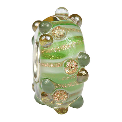 Ogerbeads Forest Gold Speckles green and gold glass Bead by The Alternative Bead. Your official Ogerbeads Retailer from Germany
