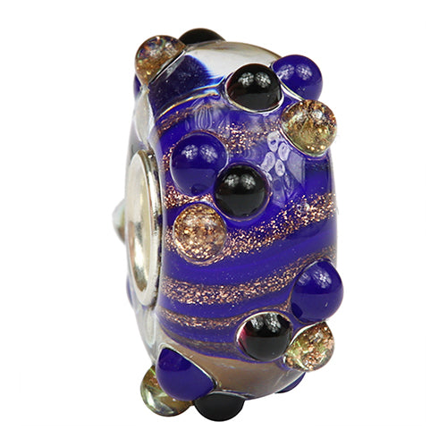 Ogerbeads Royal Blue Speckles blue and gold glass Bead by The Alternative Bead. Your official Ogerbeads Retailer from Germany