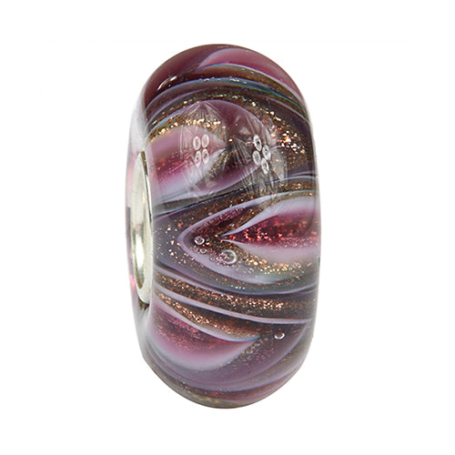 Ogerbeads Hot Lavender Sparkle Gravity Waves purple and gold glass Bead by The Alternative Bead. Your official Ogerbeads Retailer from Germany