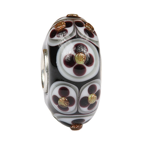 Ogerbeads Chalice Abstract Flower Pods Dark black and white and gold glass Bead by The Alternative Bead. Your official Ogerbeads Retailer from Germany
