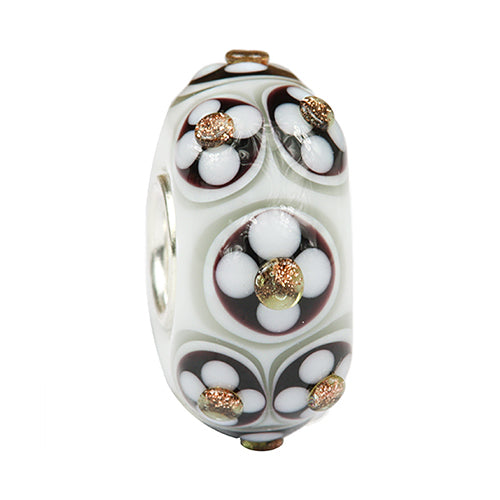 Ogerbeads Chalice Abstract Flower Pods Light white and black and gold glass Bead by The Alternative Bead. Your official Ogerbeads Retailer from Germany