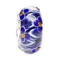 Ogerbeads Delft Blue Glitter Flame Flowers blue and white and gold glass Bead by The Alternative Bead. Your official Ogerbeads Retailer from Germany