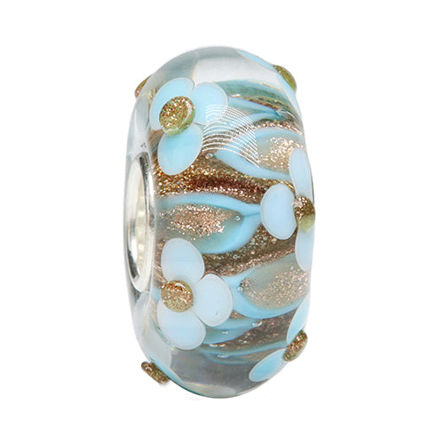 Ogerbeads Azure Blue Flame Flowers blue glass Bead by The Alternative Bead. Your official Ogerbeads Retailer from Germany