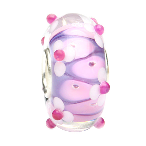 Ogerbeads Pink Lavender Flame Flowers pink glass Bead by The Alternative Bead. Your official Ogerbeads Retailer from Germany