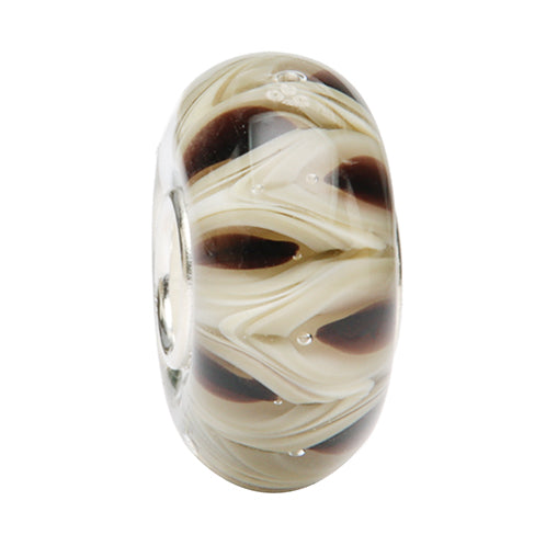 Ogerbeads Pebble Fire Flames brown and beige glass Bead by The Alternative Bead. Your official Ogerbeads Retailer from Germany