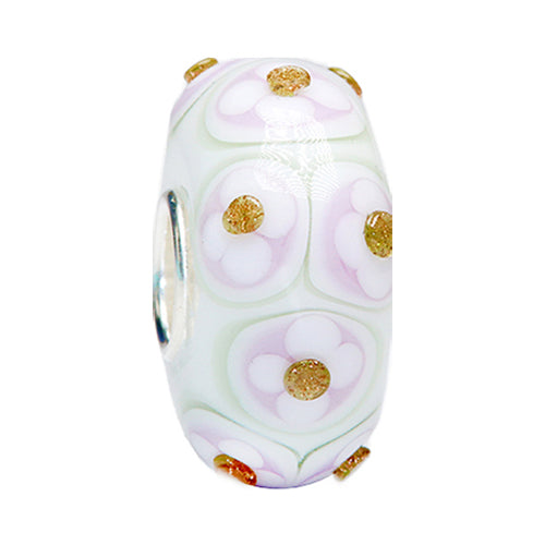 Ogerbeads Meadow Abstract Flower Pods Light white glass Bead by The Alternative Bead. Your official Ogerbeads Retailer from Germany