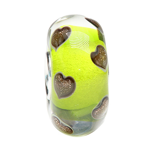 Ogerbeads Moss Sparklehearts 2.0 green and gold glass Bead by The Alternative Bead. Your official Ogerbeads Retailer from Germany