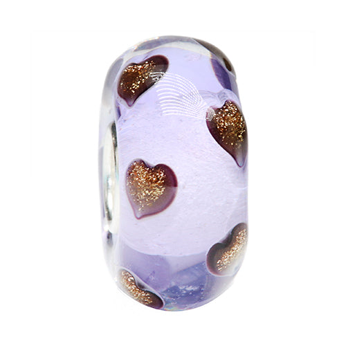Ogerbeads Lavender Sparklehearts purple and gold glass Bead by The Alternative Bead. Your official Ogerbeads Retailer from Germany