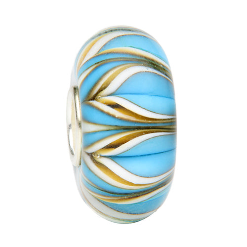 Ogerbeads Beach House Feathers blue glass Bead by The Alternative Bead. Your official Ogerbeads Retailer from Germany