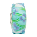 Ogerbeads Rockabilly Flame Flowers blue and green glass Bead by The Alternative Bead. Your official Ogerbeads Retailer from Germany