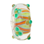 Ogerbeads Funky Flame Flowers floral and green glass Bead by The Alternative Bead. Your official Ogerbeads Retailer from Germany